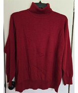 Womens Plus 2+ Nina Patrick Red Turtleneck Gold Button Trim Sweater - €16,10 EUR