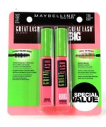 Maybelline Great Lash 502 101 Very Black &amp; Great Lash Big 130 Blackest B... - $399.63 MXN