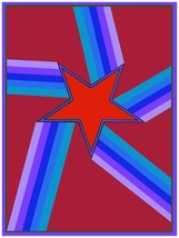 1962.Red star with blue &amp; purple reflects quality 18x24 Poster.Decorativ... - £22.38 GBP