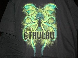 TeeFury HP Lovecraft XXL &quot;Obey the Cthulhu&quot; Shirt BLACK - £11.94 GBP