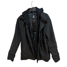 Black Hooded Zip Up Jacket Size Small, Gently Used, Warm Winter Coat, Lined - $34.65