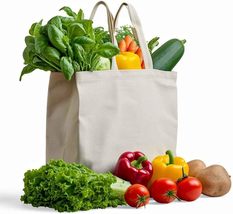 Yeeyotoz Cotton Canvas Tote Bags 2 Pack - 12oz Reusable Blank Grocery Bag for Cr - £17.62 GBP