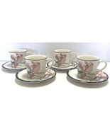 Set Of 4 New Decade By Noritake Café Du Soir Tea Coffee Cups &amp; Saucers - £19.37 GBP