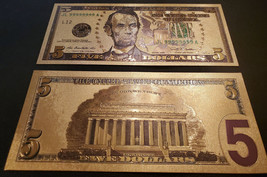 U.S. 5 Dollar gold foil note, series 2009, # JL99999999A - £1.50 GBP