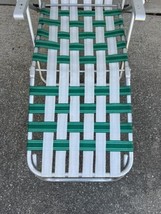 Vintage Aluminum Webbed Folding Beach Lawn Chair Chaise Lounge Green @Read@ - £125.51 GBP