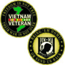 U.S Military Challenger Coin-Vietnam Vet Freedom is Not Free - £9.97 GBP