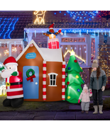 Christmas Inflatable Ginger House 7-Feet LED Lights Outdoor Yard Holiday... - £71.33 GBP
