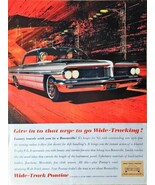 Pontiac Wide Track silver hardtop luxury travels-1961 Vintage Print Ad - $192.34 MXN