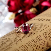 2.20Ct Ovalschliff Pink Rubin Diamant Solitaire Verlobungsring 14K Rosegold Lack - £95.81 GBP