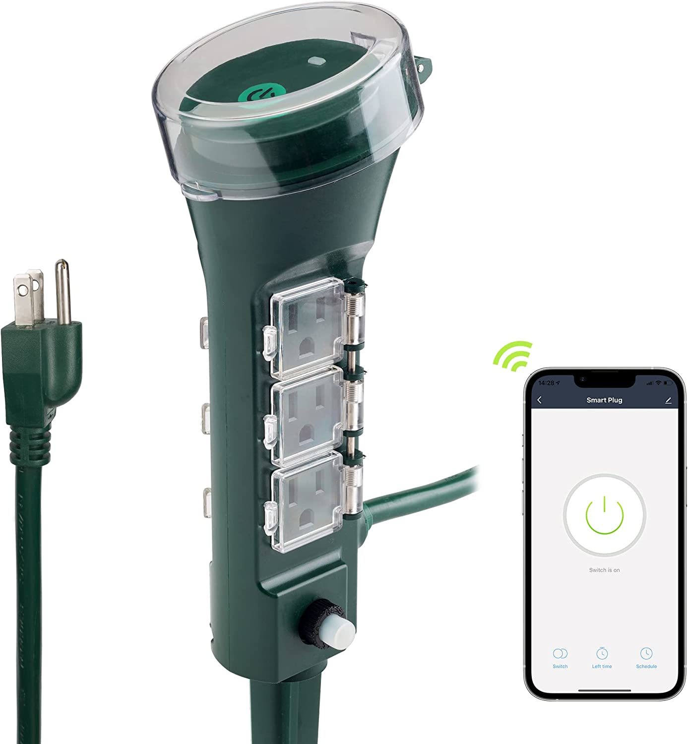 Hbn Outdoor Smart Plug Waterproof Wifi Outdoor Outlet Timer With 6 Grounded - $41.99