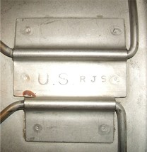 US Army stainless steel canteen cup &quot;butterfly&quot; handles, RJS; no date stamp - $25.00