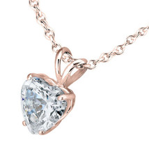 IGI Certificate 1.00 Carat SI1/D Heart Cut Natural Diamond Rose Gold Necklace - £1,699.08 GBP