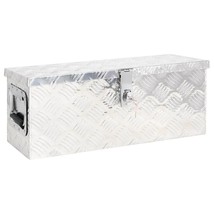 Storage Box Silver 60x23.5x23 cm Aluminium - £61.08 GBP