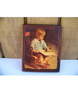 Vintage Picture of Boy Reading - £15.96 GBP