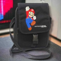 Super Mario Nintendo DS Carrying Case Travel Bag Pouch Embroidered Black - $13.09