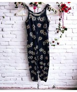 Hanna Andersson Jumpsuit Romper SZ 6-7 120cm Floral Sleeveless Navy Dais... - $19.79