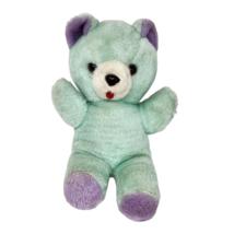 12&quot; VINTAGE ACME MINT GREEN + PURPLE TEDDY BEAR STUFFED ANIMAL PLUSH TOY - £52.39 GBP