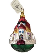 Vintage Christopher Radko FAR AWAY PLACES 5&quot; Castle Ornament Red Green W... - $96.99