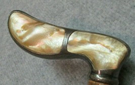 Rare 1880&#39;s &quot;Marks Rothenberg&quot; Sterling Silver &amp; Mother Of Pearl Walking Cane - £767.23 GBP