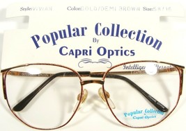 NEW Popular Collection by Capri VIVAN GOLD /DEMI BROWN EYEGLASSES 58-16-... - €17,79 EUR