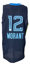 Ja Morant Memphis Firmado Azul Marino Camiseta de Baloncesto Bas - £166.83 GBP