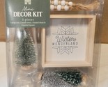 Christmas 5 Pc Mini Decor Wood Wonderland Kit Bright Star Trees &amp; Banner... - £6.30 GBP