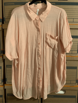 NY Collection Pink Button Up Blouse-Poly/Rayon Lightweight Women’s EUC 2XL - £8.36 GBP