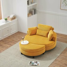 51-Inch Beige Corduroy Sofa With Two Throw Pillows - $1,162.56 CAD