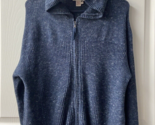 Carbon Full Zip Long Sleeved Hooded Sweater Mens Size Medium Blue Heathe... - £9.91 GBP