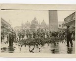 Crowd &amp; Pigeons Piazza San Marcos Photo Venice Italy 1930&#39;s St Marks Bas... - £13.92 GBP