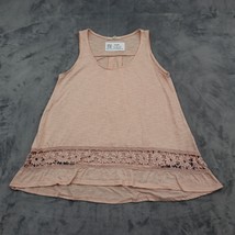 Painted Threads Shirt Womens M Orange Tank Scoop Neck Floral Lace Pullover - £15.89 GBP