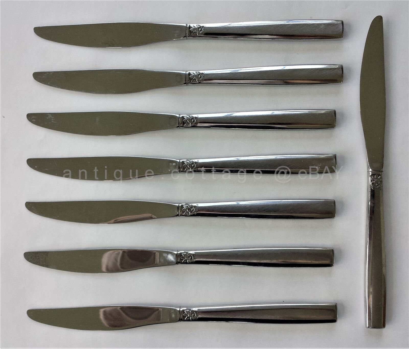 Primary image for ONEIDA ROGERS 1881 stainless flatware MELISSA 8pc dinner knives