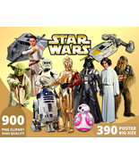 Star Wars Clipart PNG, Star Wars Posters I Star Wars Art Head - $4.75 CAD