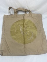 New Victoria’s Secret Canvas gold tan VS Bag Tote Gym Beige Rhinestone - £7.09 GBP