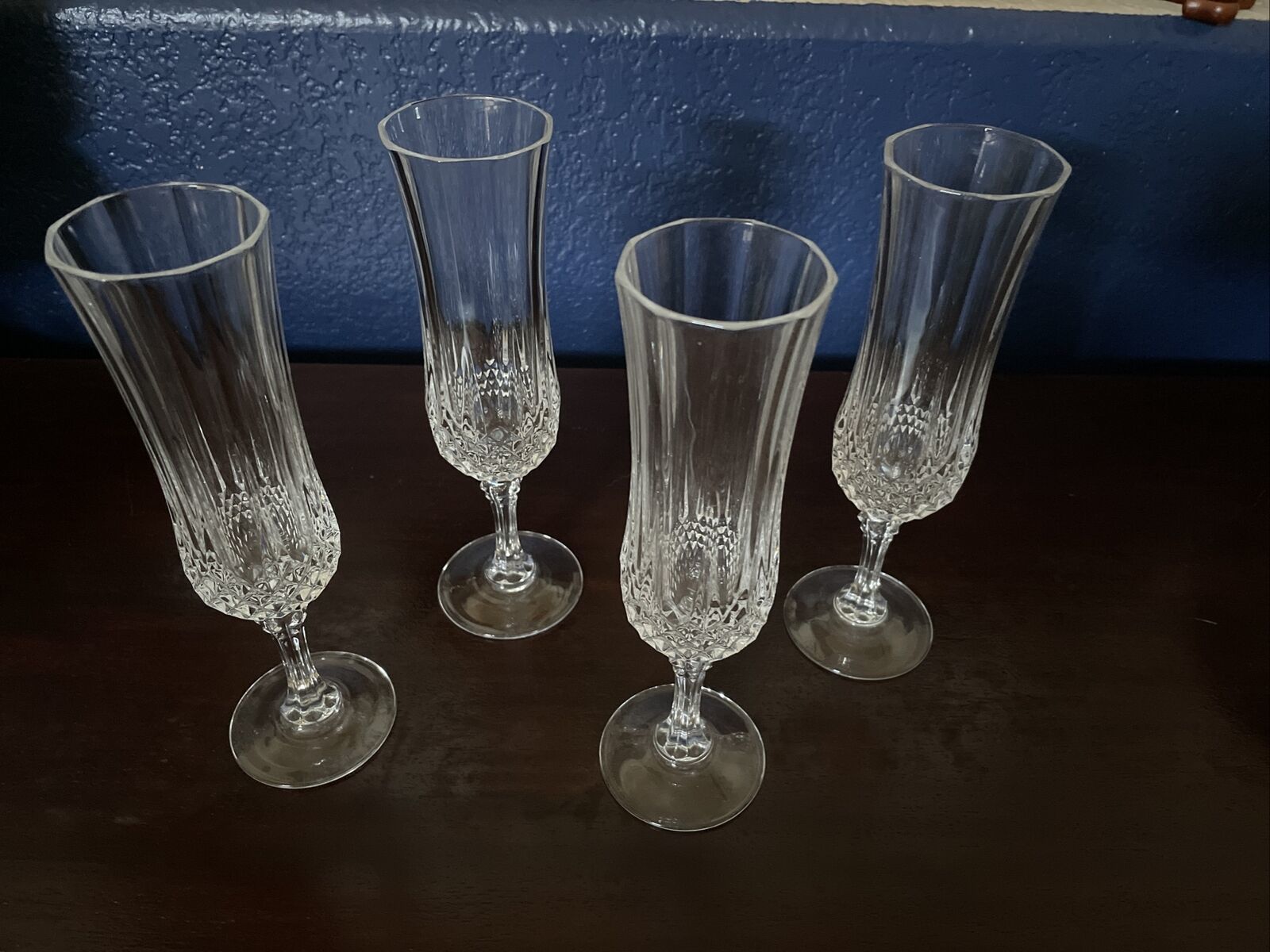 Primary image for One Vintage Leaded Crystal Champagne Flute, Stemmed Crystal Cut Glass 4oz