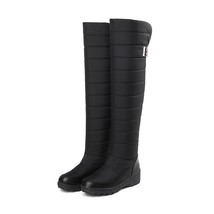 Size 35-44 New thick snow boots women buckle round toe platform shoes knee high  - £60.51 GBP