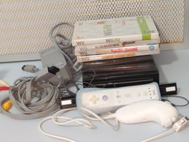 NINTENDO WII System Bundle Console Black RVL-101 Tested + Games Donkey Kong - £102.90 GBP