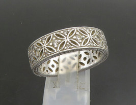 TACORI 925 Silver - Vintage Topaz Floral Vine Large Band Ring Sz 11 - RG23464 - £74.20 GBP