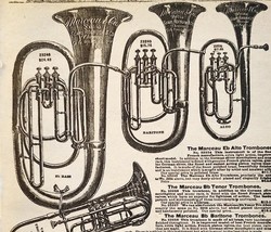 1900 Trombones Brass Marceau Advertisement Victorian Sears Roebuck 5.25 ... - $389.65 MXN