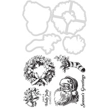 Decorative Dies and Stamp Set Seasons Greetings - $1,005.68 MXN