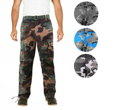 Men's Camo Military Tactical Work Combat Army Twill Cargo Pants - £30.73 GBP
