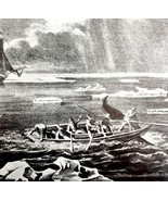 Boat Ocer Whales Tail Whaling 1926 Nautical Antique Print Whale Hunting ... - $468.04 MXN