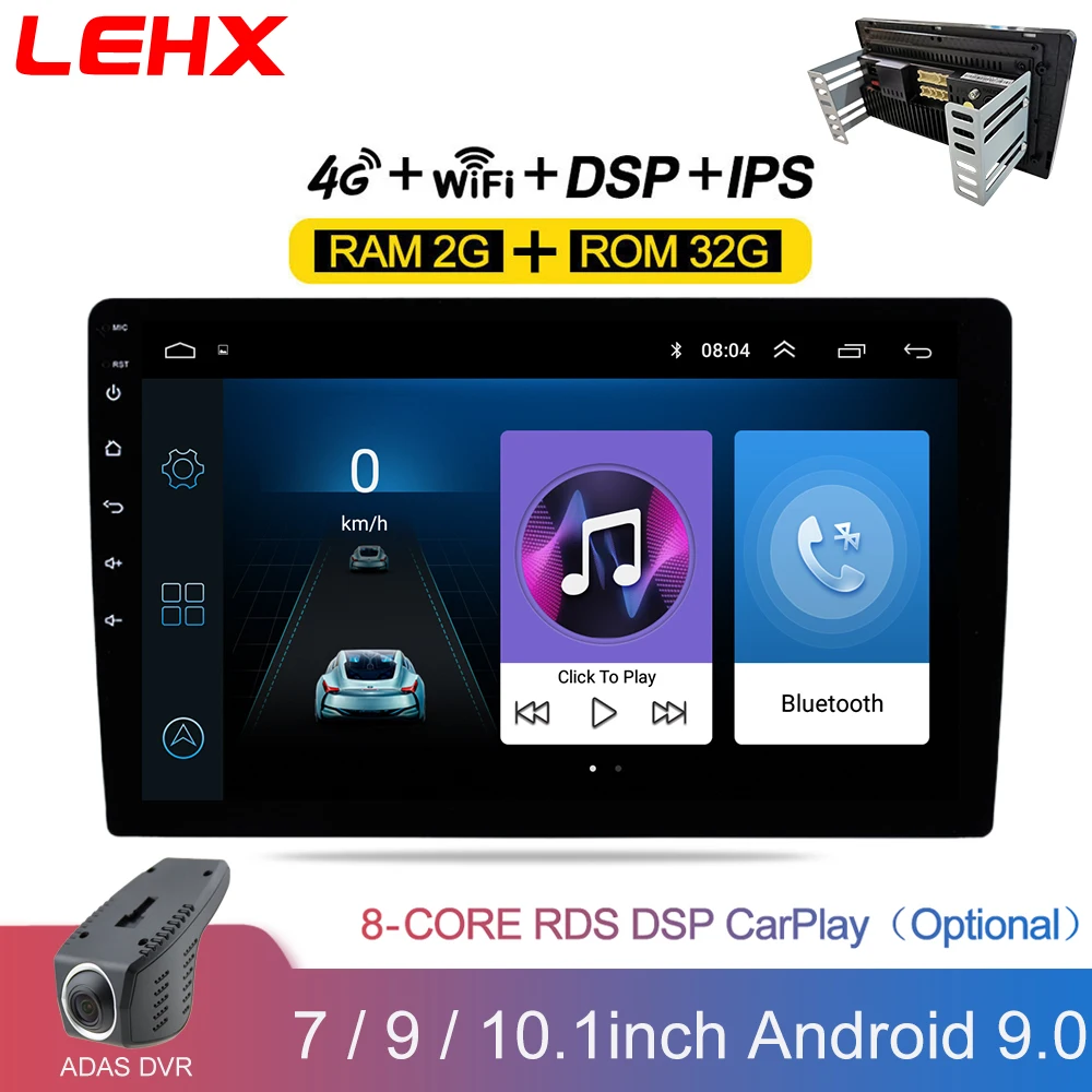 LEHX 9/10&quot; 4G Android auto 2din Radio Stereo Car Multime Player For VW Nissan - £80.16 GBP+