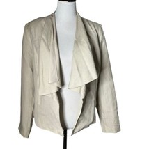 Premise Studio Open Front Jacket Draped Ruffle Zip Pockets Women&#39;s Size 12 - $17.81