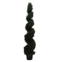 UV Cedar Spiral Everyday Topiary on Pot - 6 ft. - £186.07 GBP
