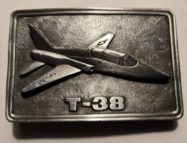 Vintage Northrop T-38 LANCER USAF Jet Buckle Connection Pewter Belt Buckle - $29.69