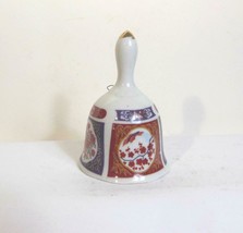 Small Porcelain Imari Bell 3&quot; Gold Accents Taiwan Vintage - £10.89 GBP