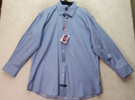 English Laundry Dress Shirt Men&#39;s Size 17 Blue Checkered Roll Cufes Button Down - £21.99 GBP