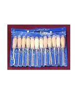 12pc 8&quot; Wood Carving Chisel Tool Set Skew Wood Bent Pointed V-straight C... - $38.18 CAD