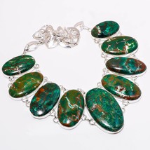 Sanora Chrysocolla Oval Shape Gemstone Handmade Necklace Jewelry 18&quot; SA 6583 - £14.38 GBP